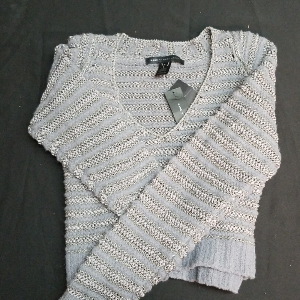 Marc by Marc Jacobs Crop Sweater Lavender/Grey Lg